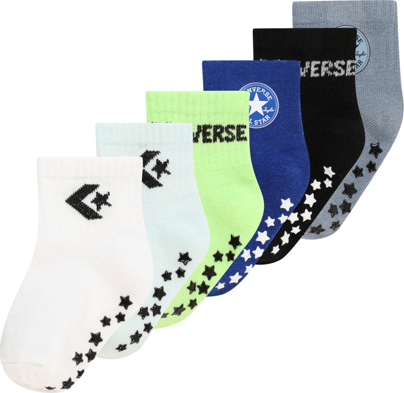 CONVERSE Ponožky modrá / šedá / černá / bílá