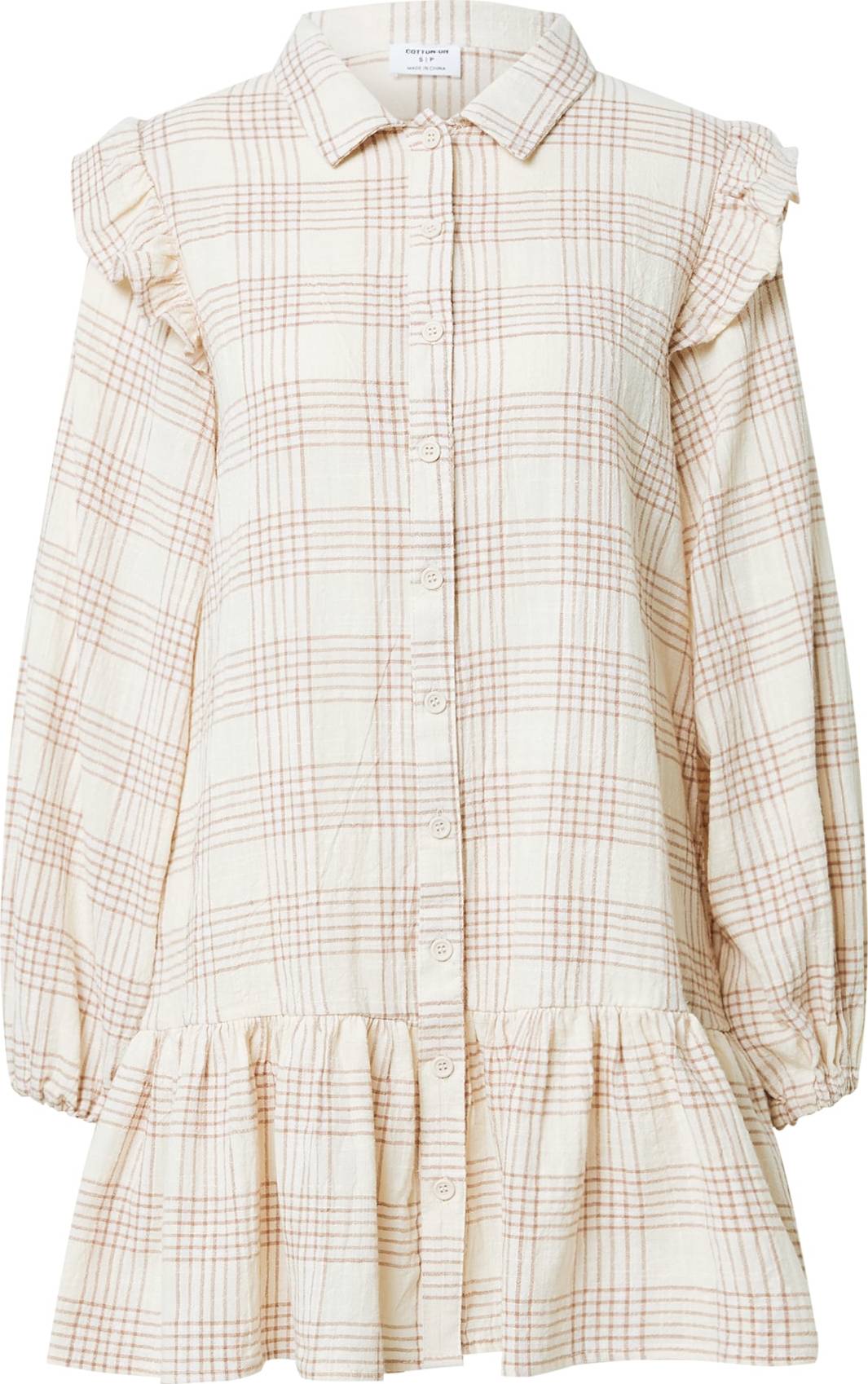 Cotton On Košilové šaty 'MARNIE' krémová / světle béžová