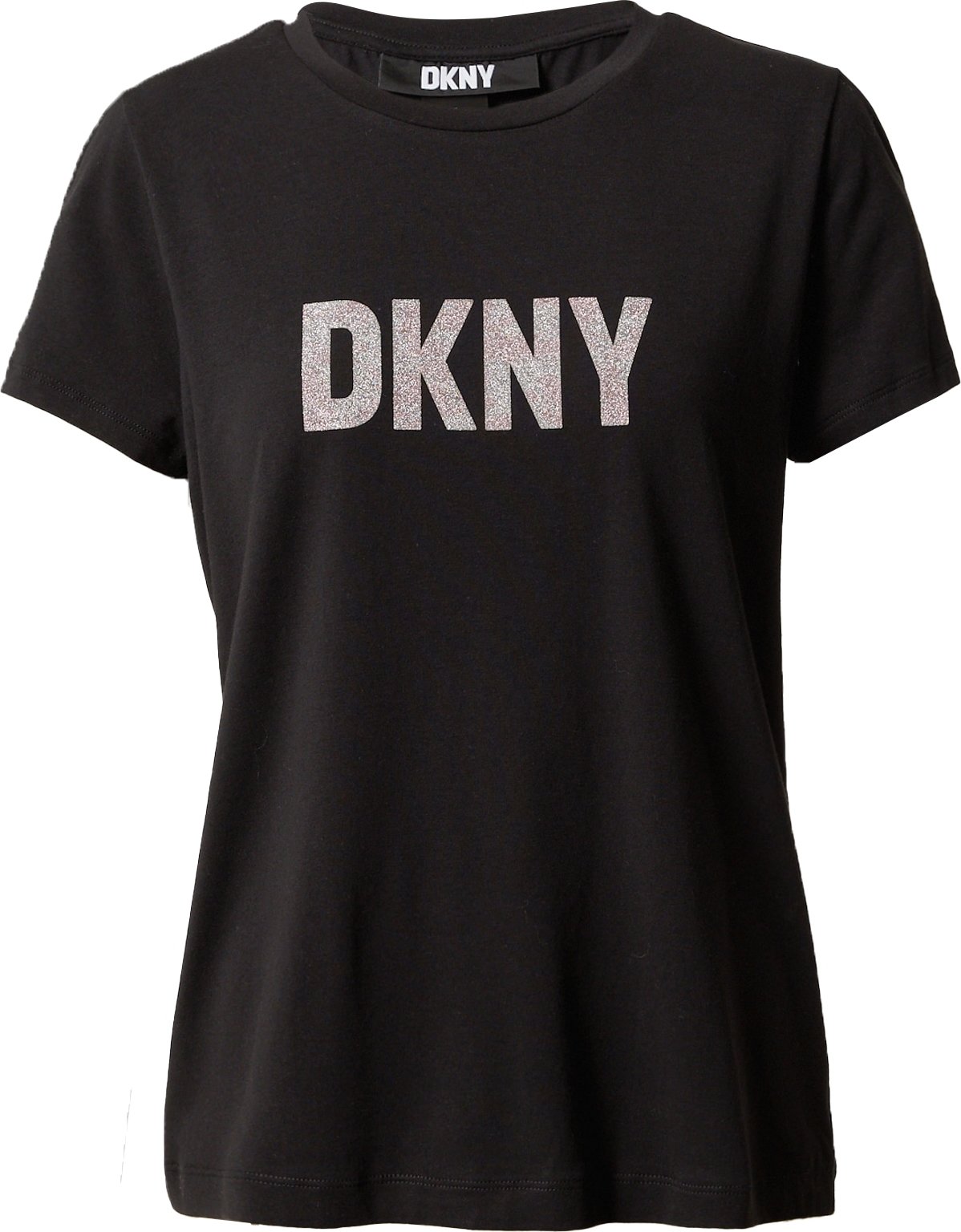 DKNY Tričko růžová / černá / stříbrná