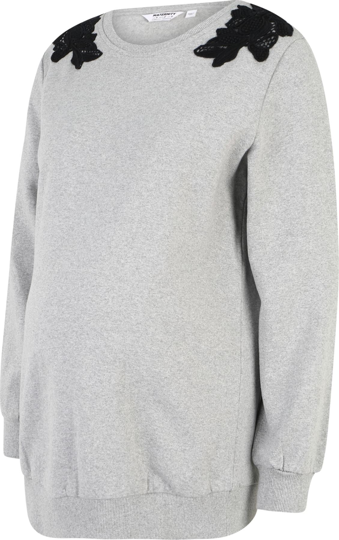 Dorothy Perkins Maternity Mikina šedý melír / černá