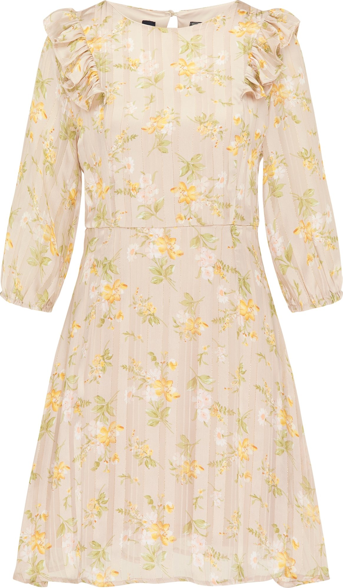 DreiMaster Vintage Letní šaty béžová / žlutá / zelená