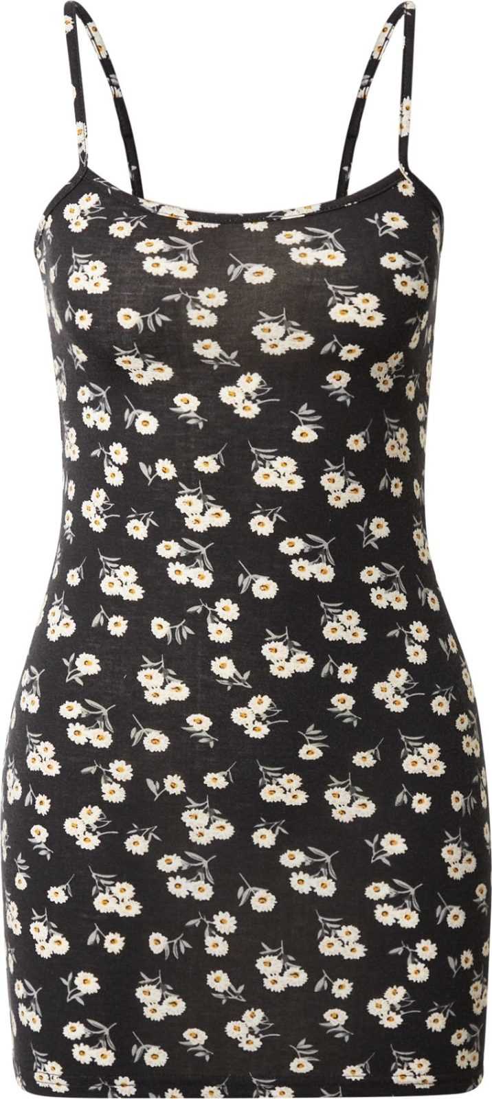 Edikted Šaty zlatě žlutá / šedá / černá / bílá