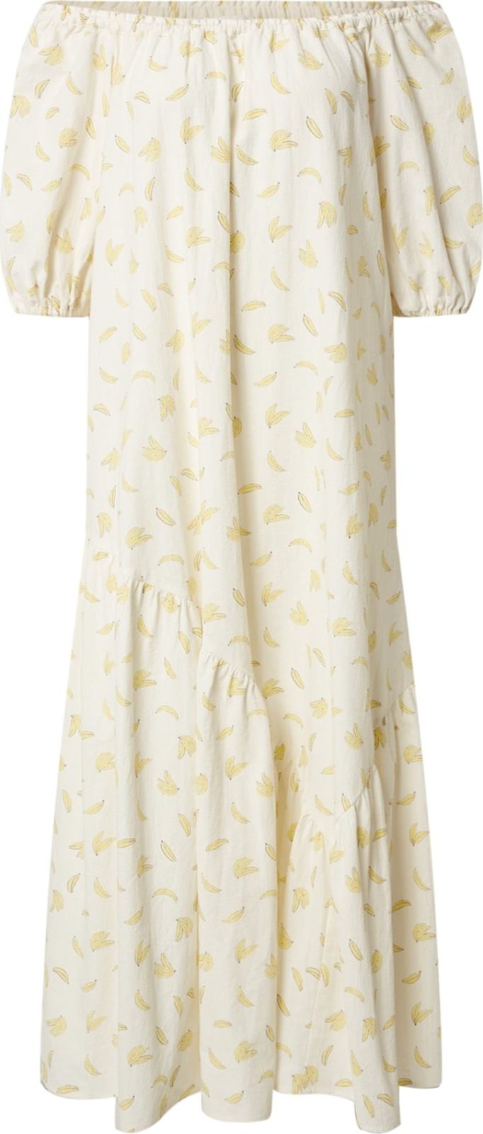 EDITED Letní šaty 'ALUNA' pastelově žlutá / barva bílé vlny