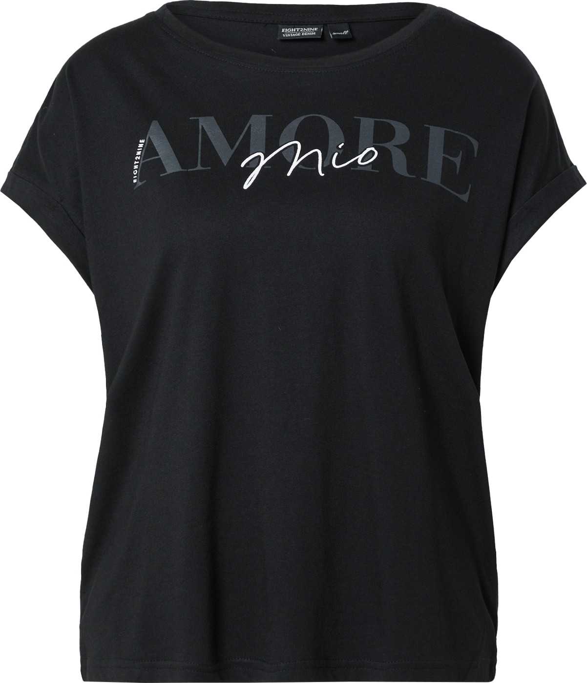 Eight2Nine Tričko stříbrně šedá / černá / bílá