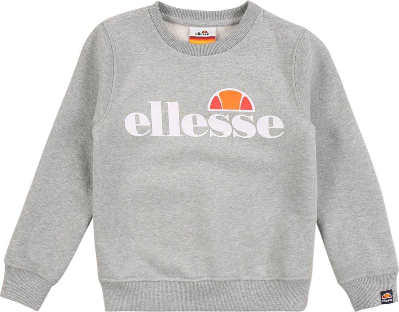 ELLESSE Mikina 'Siobhen' šedý melír / oranžová / červená / bílá