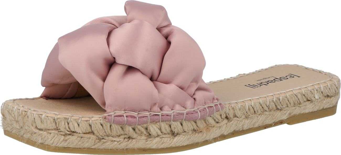espadrij l´originale Pantofle 'Antibes Carreé' růžová