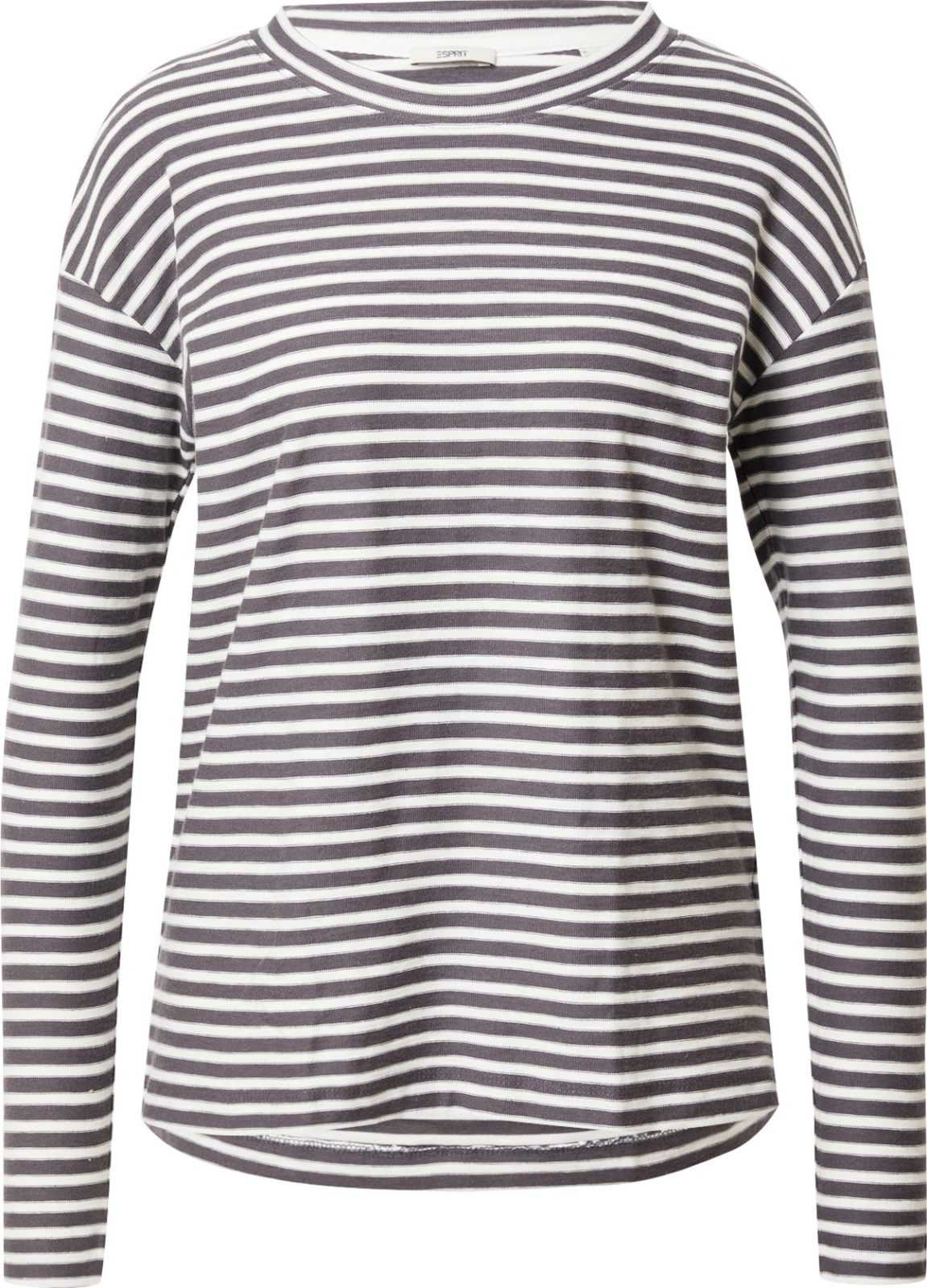 ESPRIT Tričko antracitová / bílá