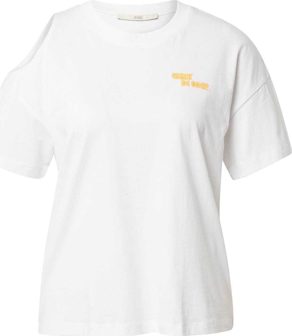 ESPRIT Tričko zlatě žlutá / offwhite