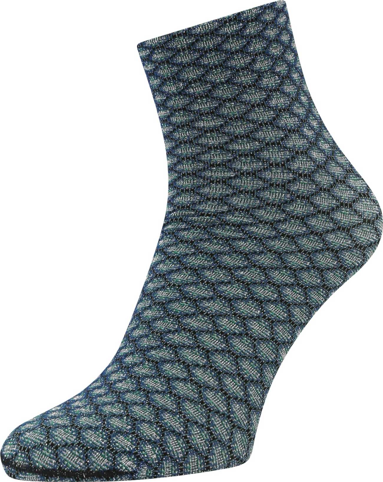 FALKE Ponožky 'Gleaming Hive' marine modrá / smaragdová / černá