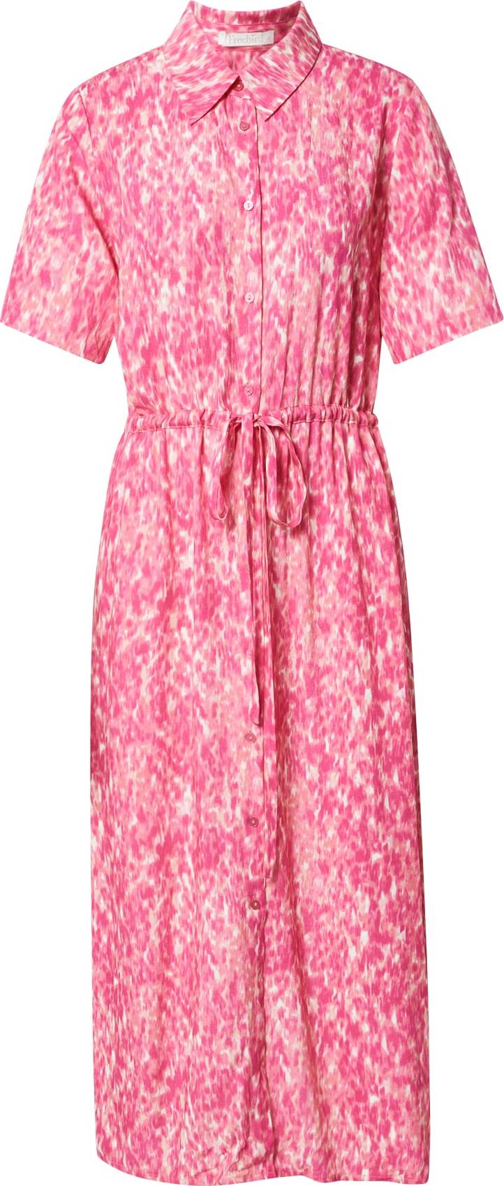 Freebird Košilové šaty 'Suzy' pastelově oranžová / pink / světle růžová / bílá
