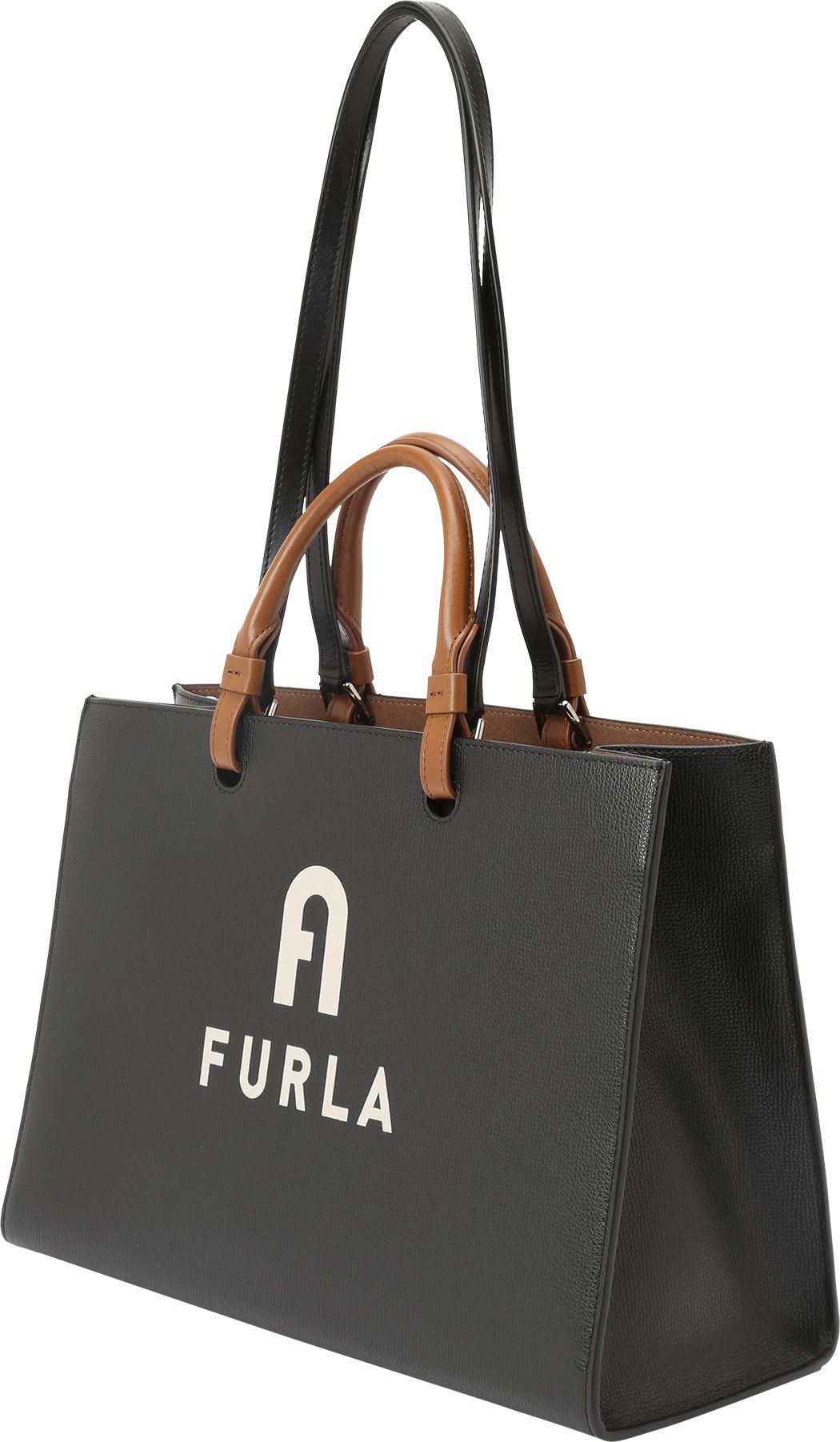 FURLA Nákupní taška 'VARSITY' černá / bílá