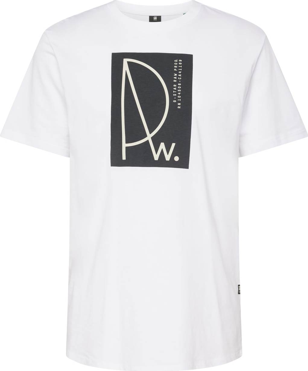 G-Star RAW Tričko 'Lash' černá / bílá