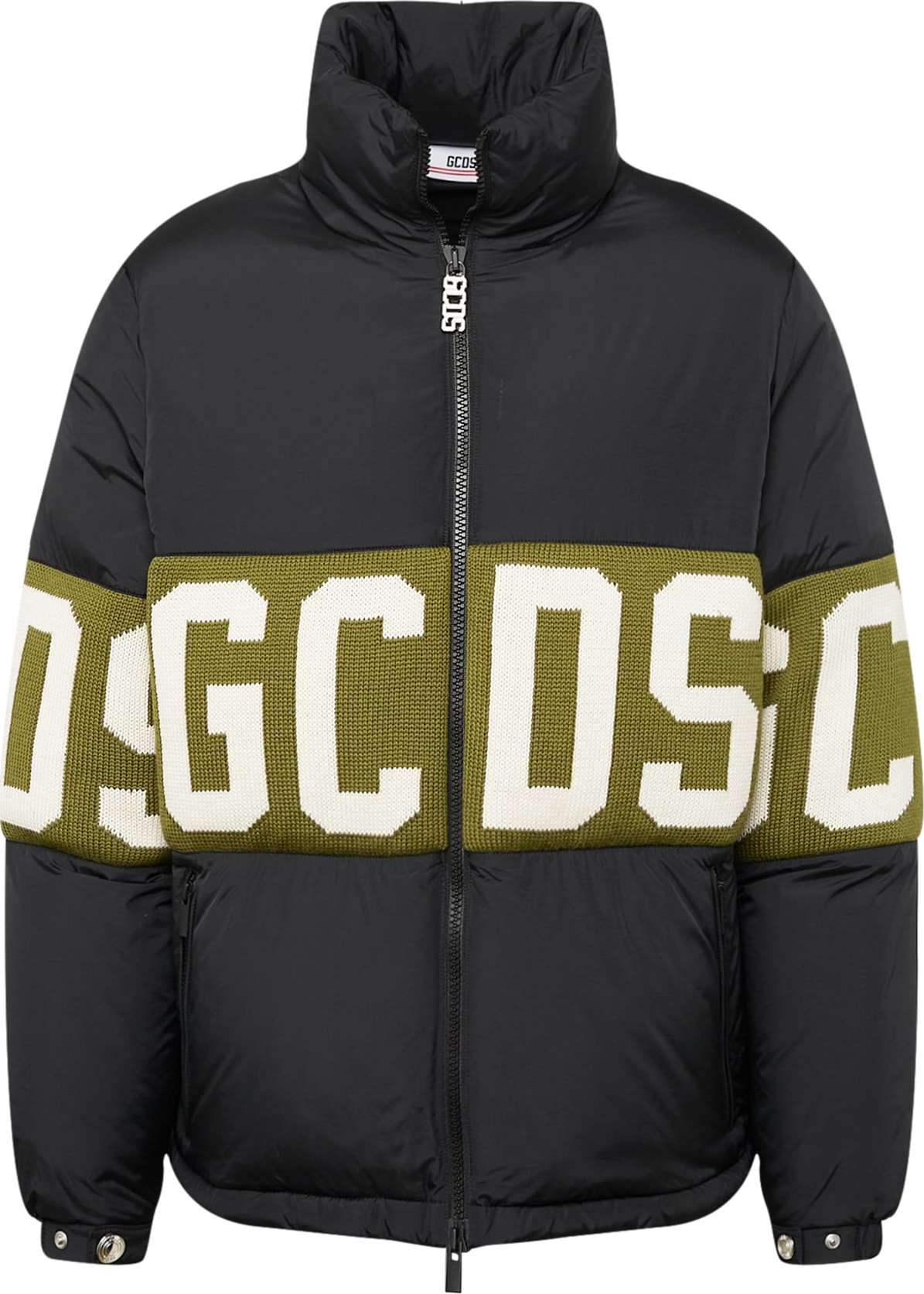 GCDS Zimní bunda noční modrá / tmavě zelená / bílá