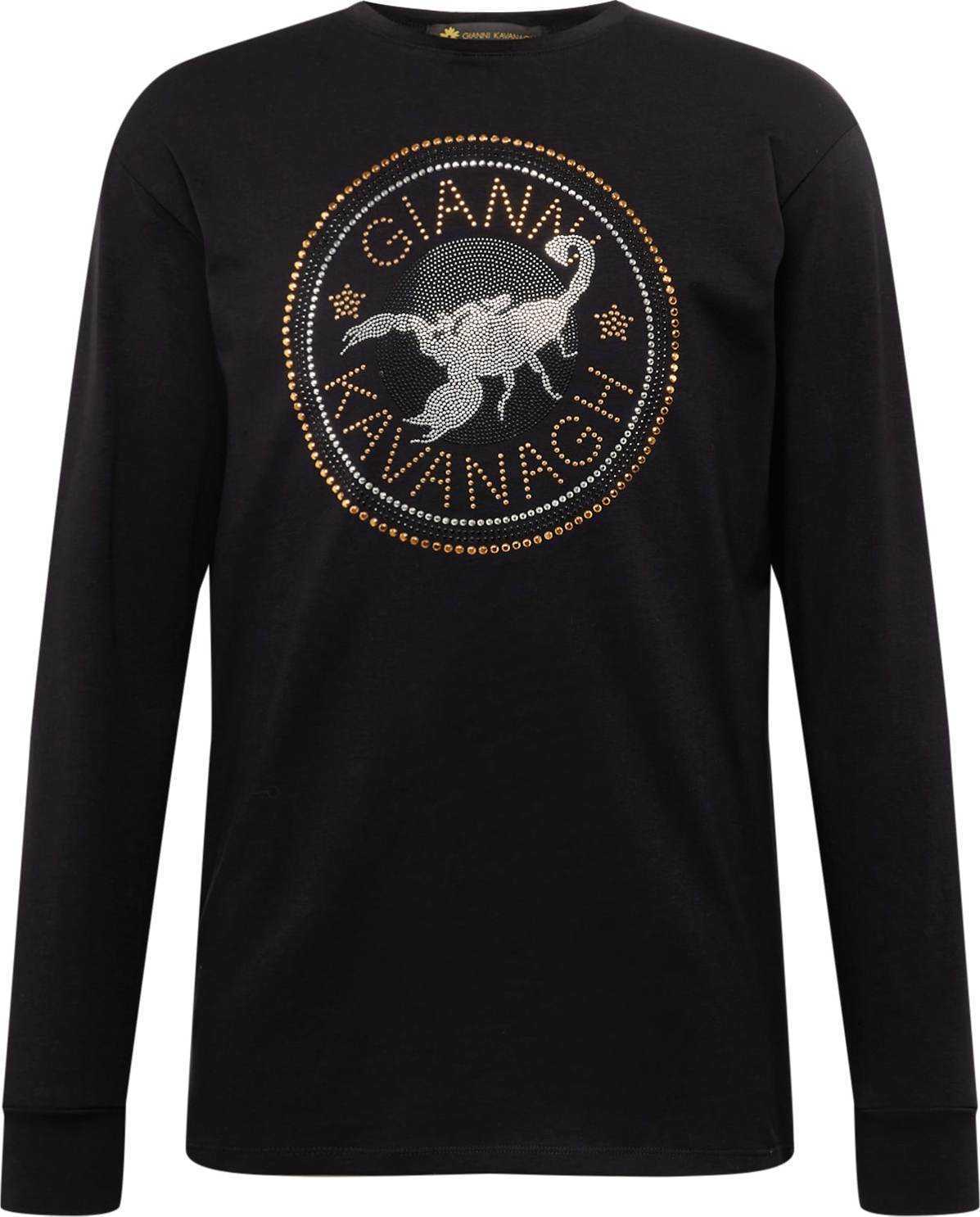 Gianni Kavanagh Tričko zlatá / černá / průhledná