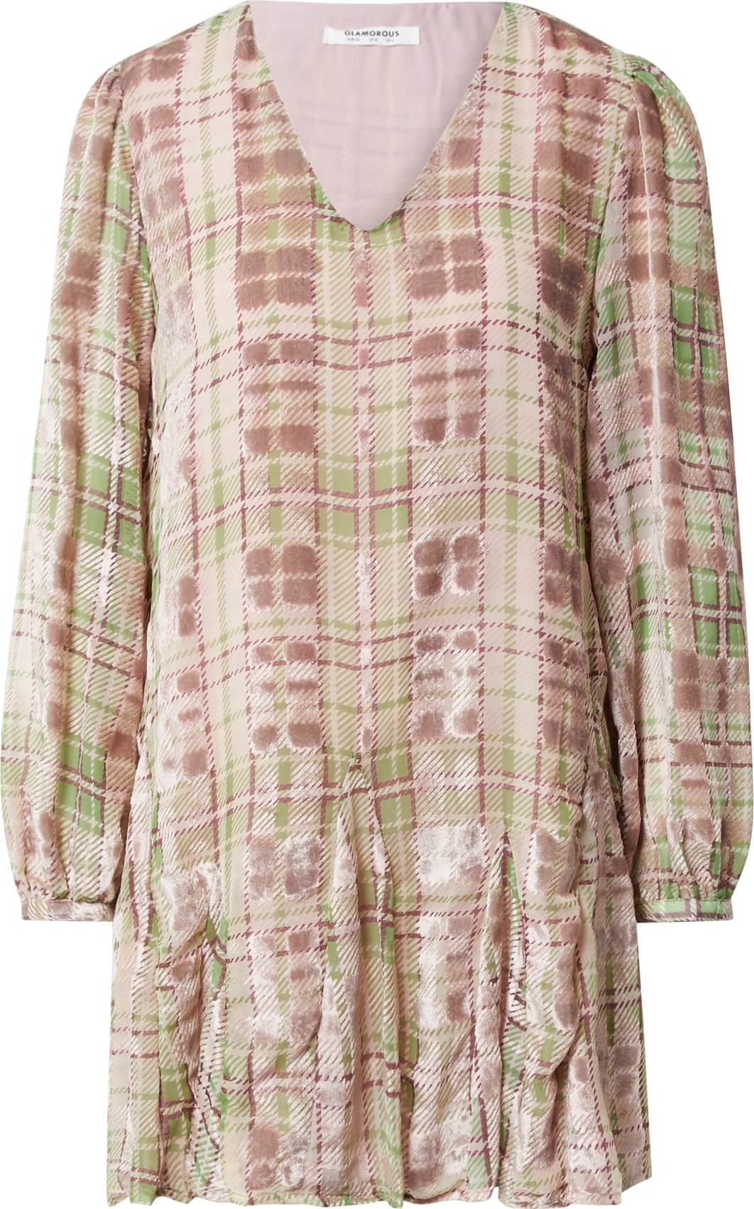 GLAMOROUS Šaty rezavě hnědá / olivová