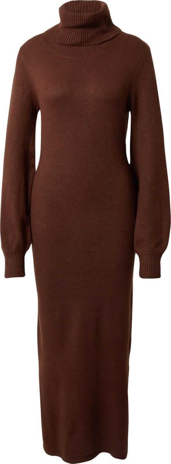 GLAMOROUS Úpletové šaty hnědá