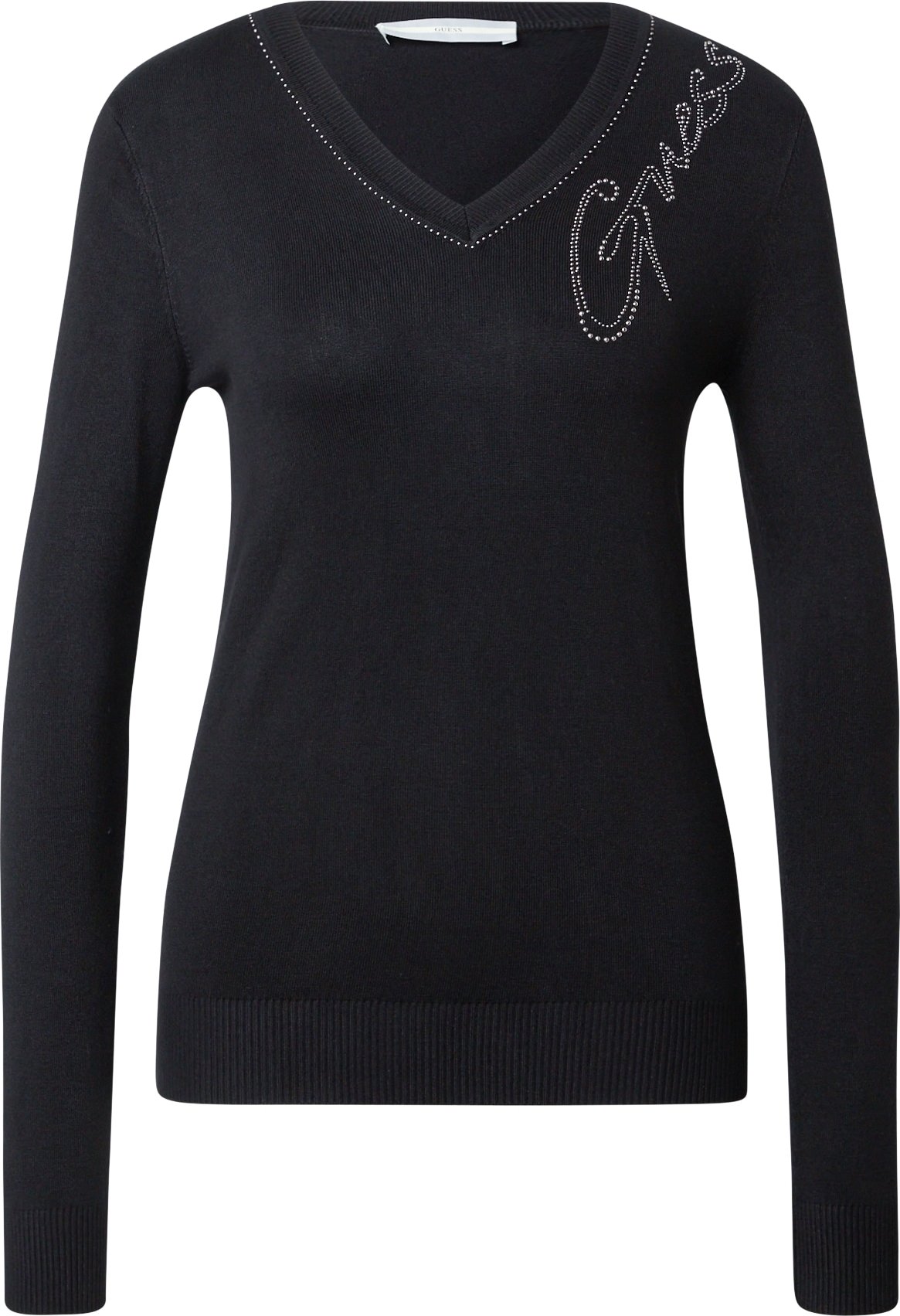 GUESS Svetr 'Edith' černá / stříbrná