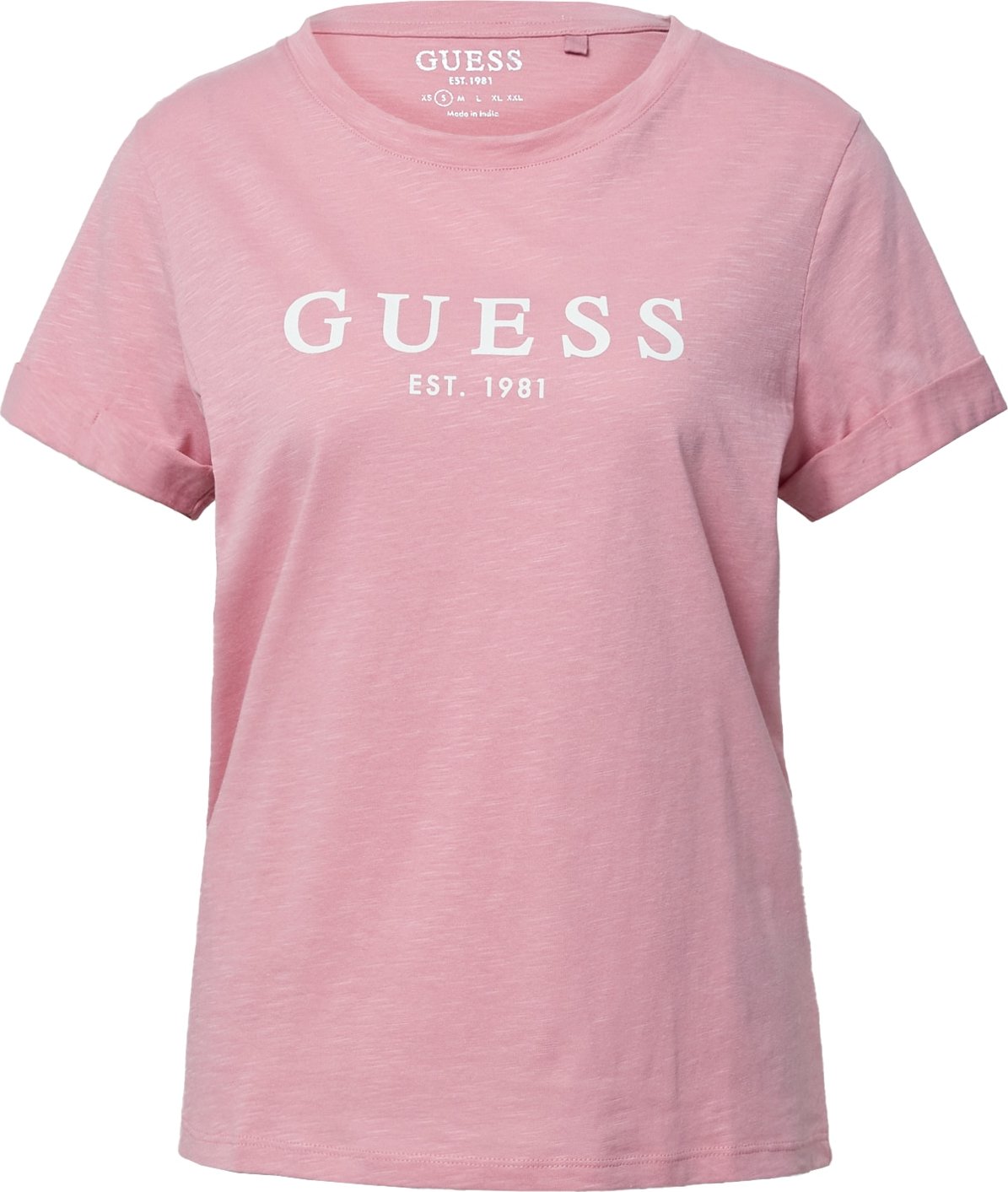GUESS Tričko růžová / bílá