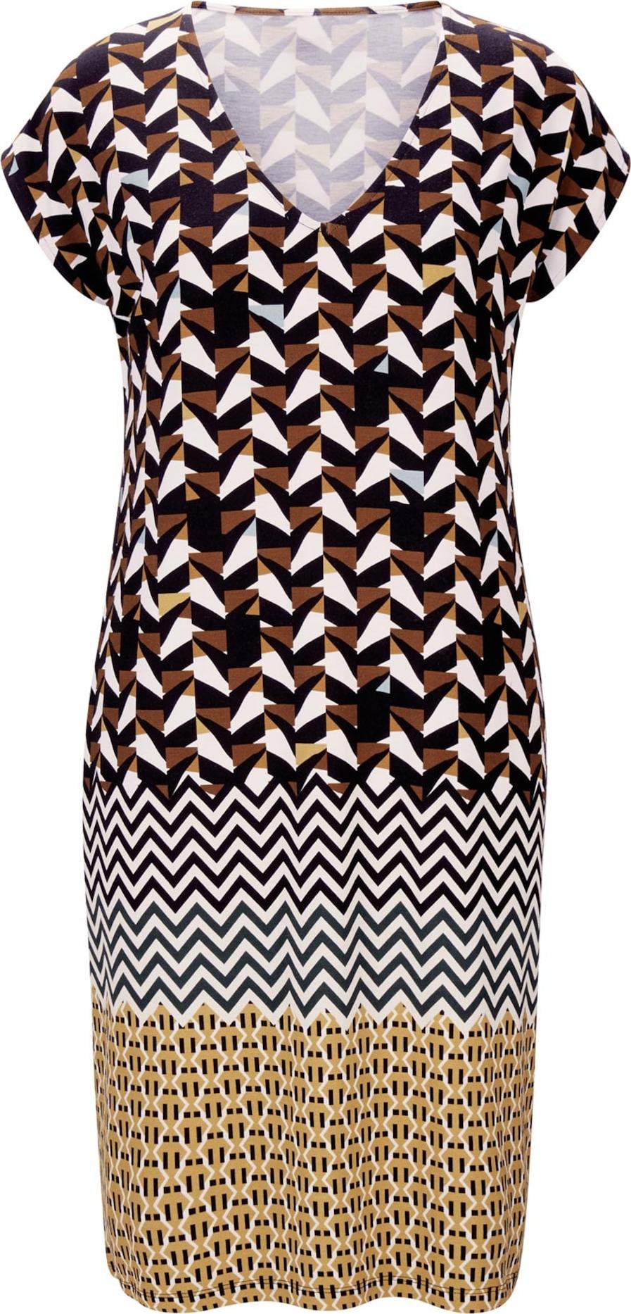 heine Šaty krémová / tmavě hnědá / oranžová / černá
