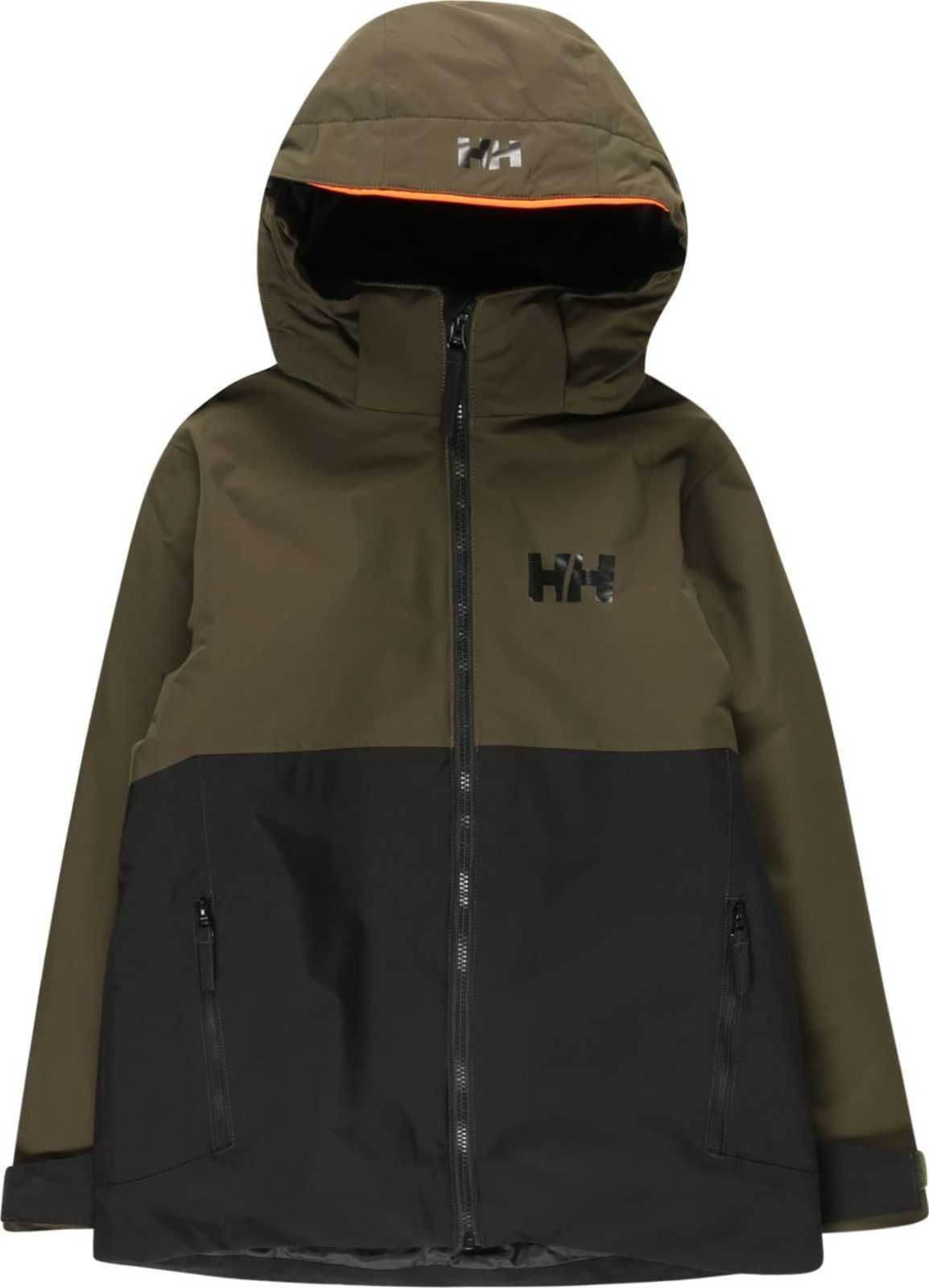 HELLY HANSEN Sportovní bunda 'TRAVERSE' khaki / tmavě oranžová / černá