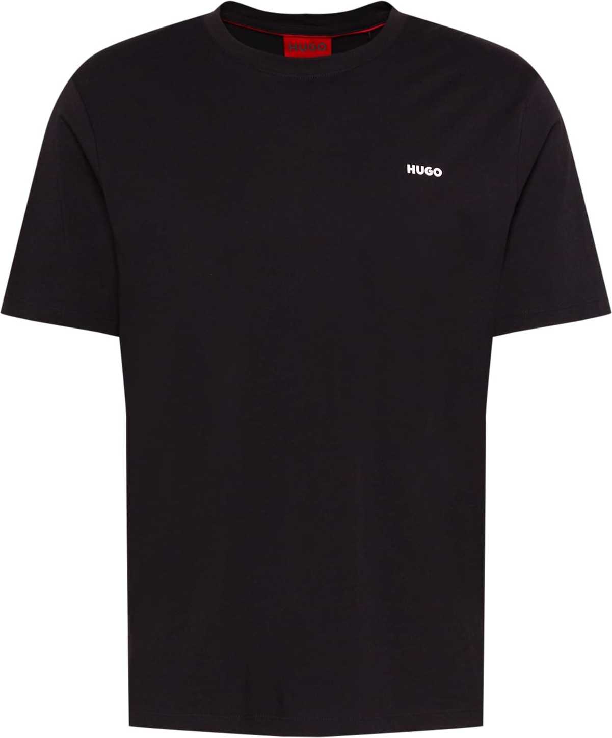 HUGO Tričko 'Dero' černá / bílá