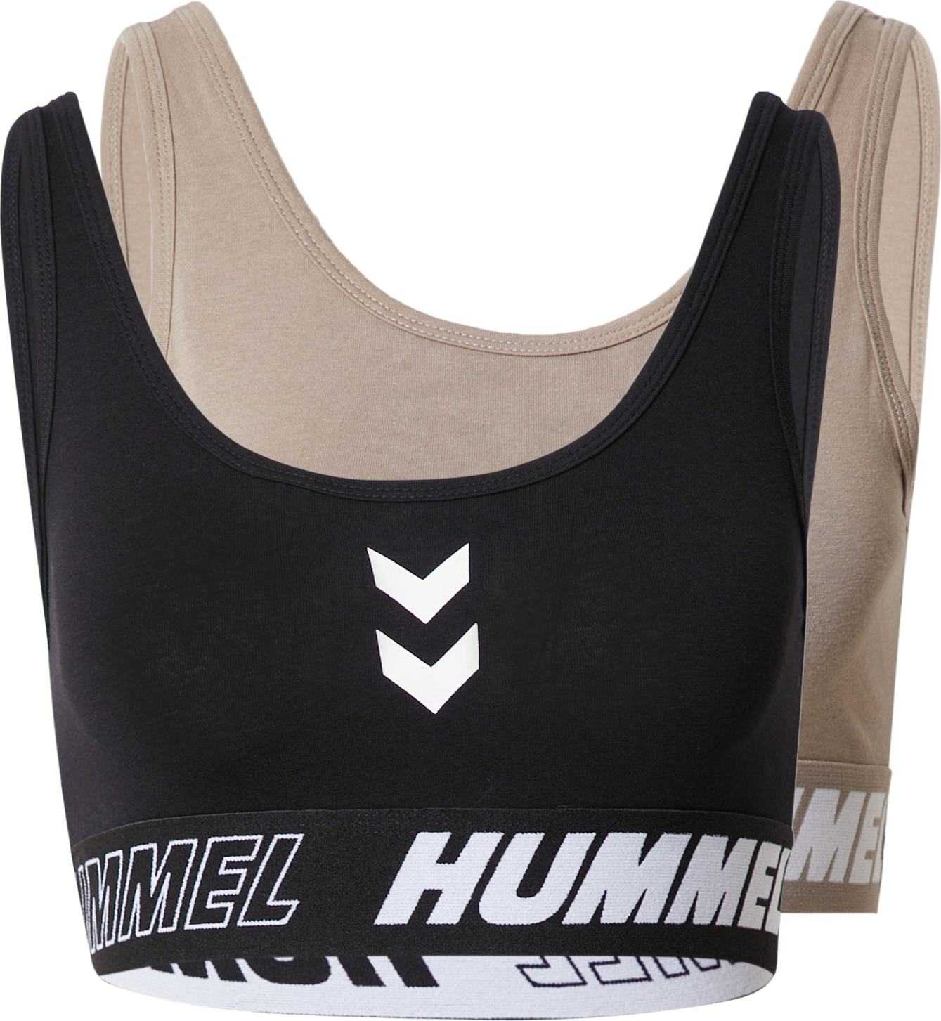Hummel Sportovní podprsenka tělová / černá / bílá