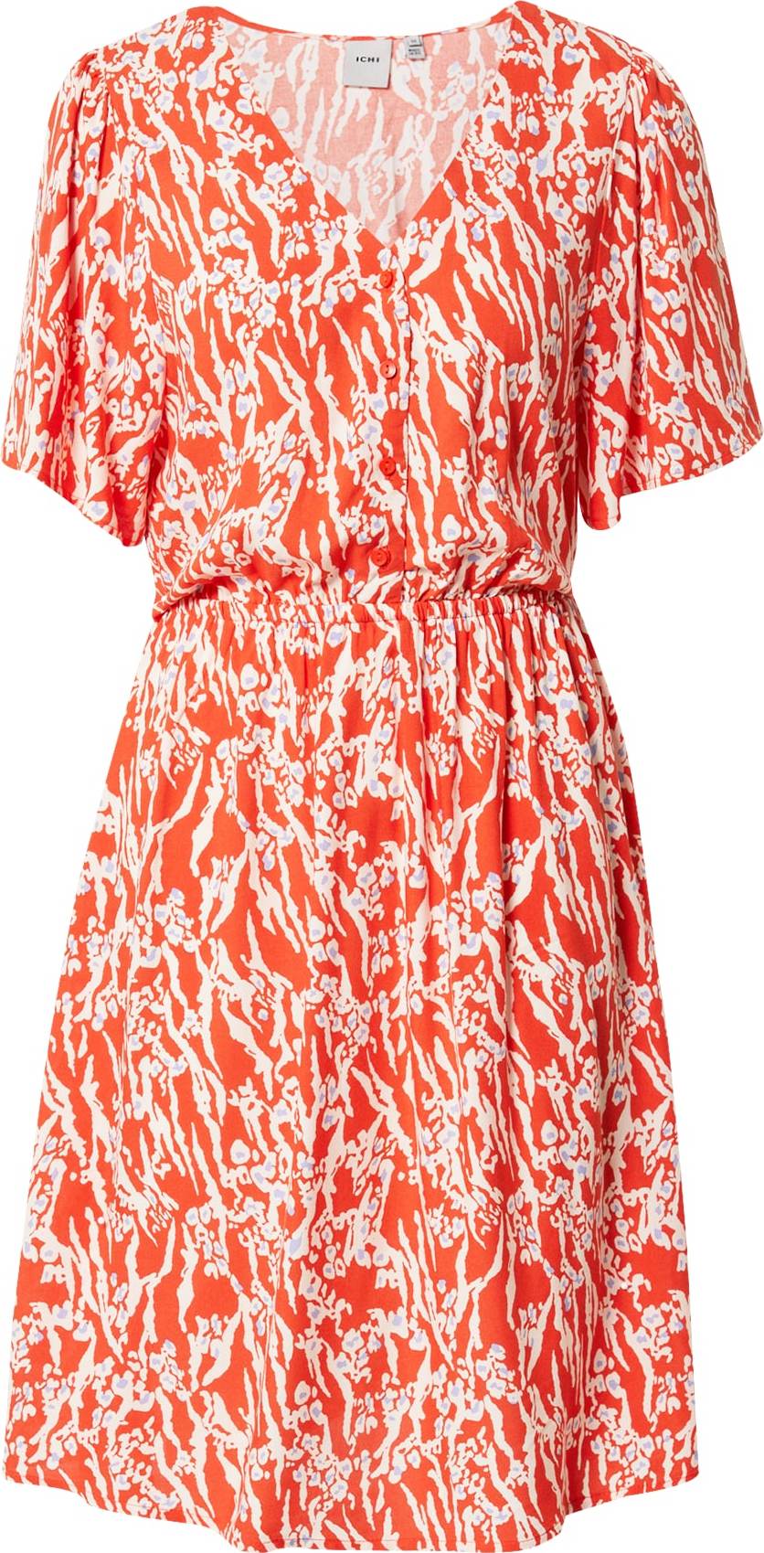 ICHI Šaty šeříková / světle červená / bílá
