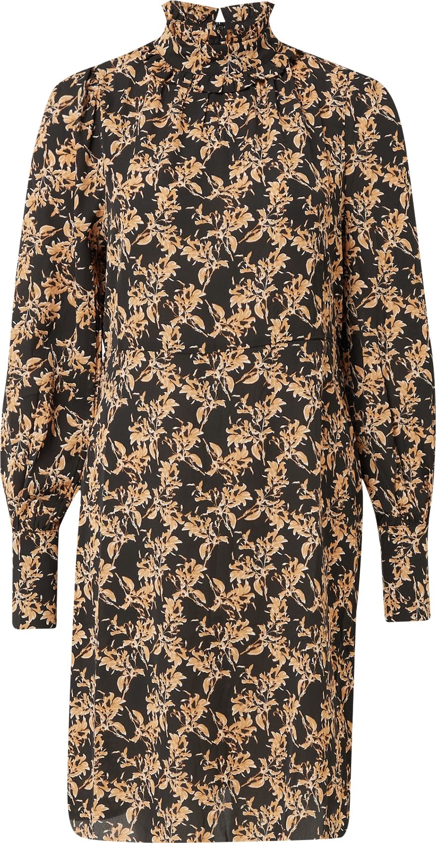 ICHI Šaty 'Viola' zlatá / černá