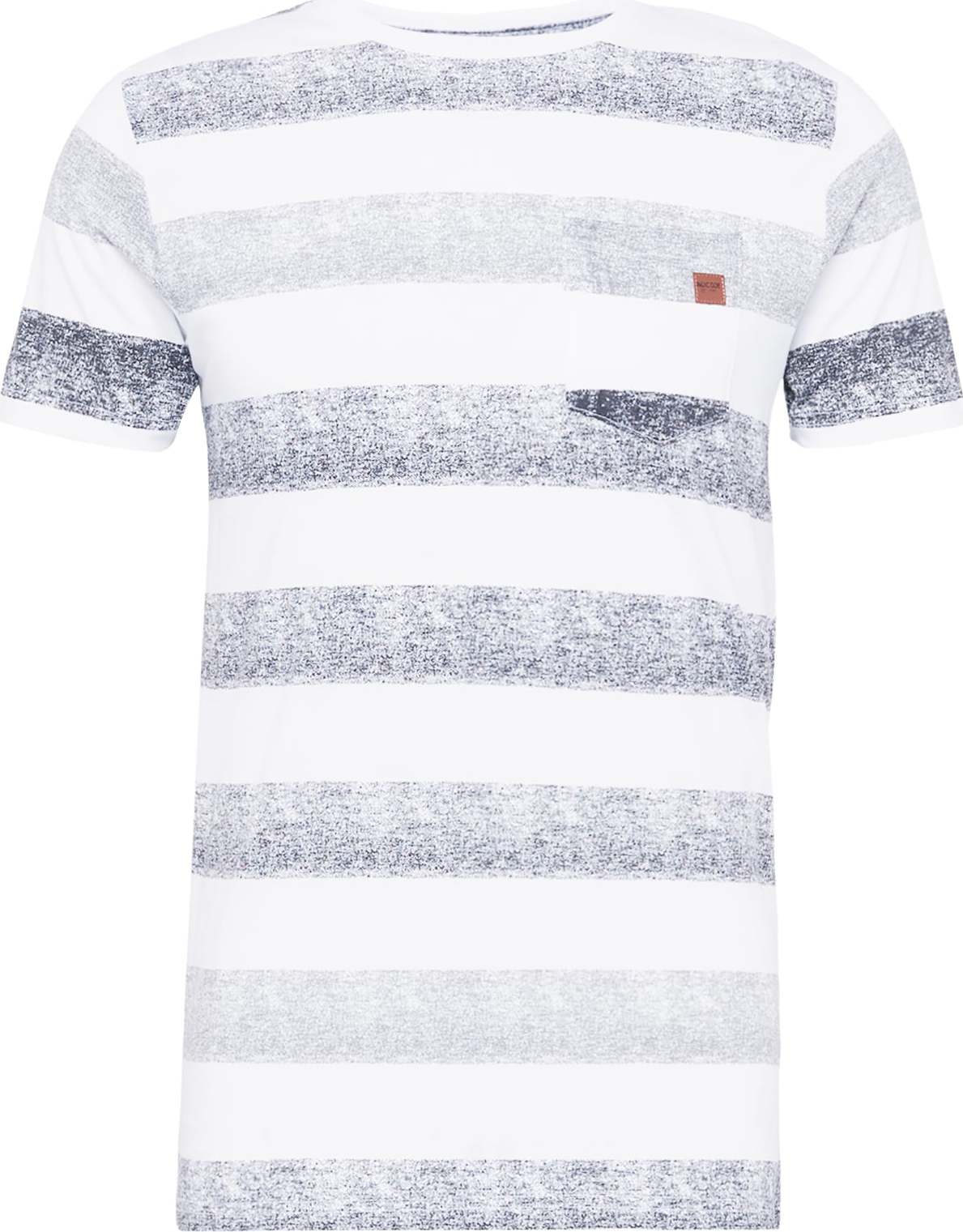 INDICODE JEANS Tričko 'Hernandez' grafitová / tmavě šedá / bílá