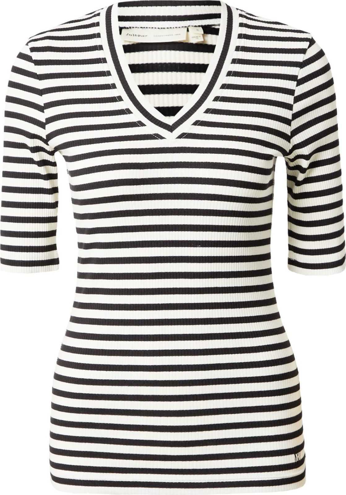 InWear Tričko 'Dagna' černá / bílá