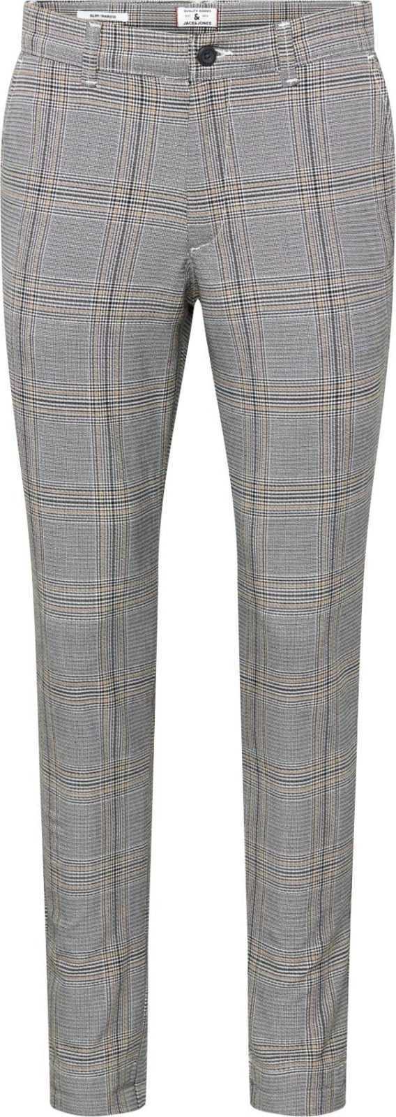 JACK & JONES Chino kalhoty 'Marco Stuart' světle béžová / šedá / bílá