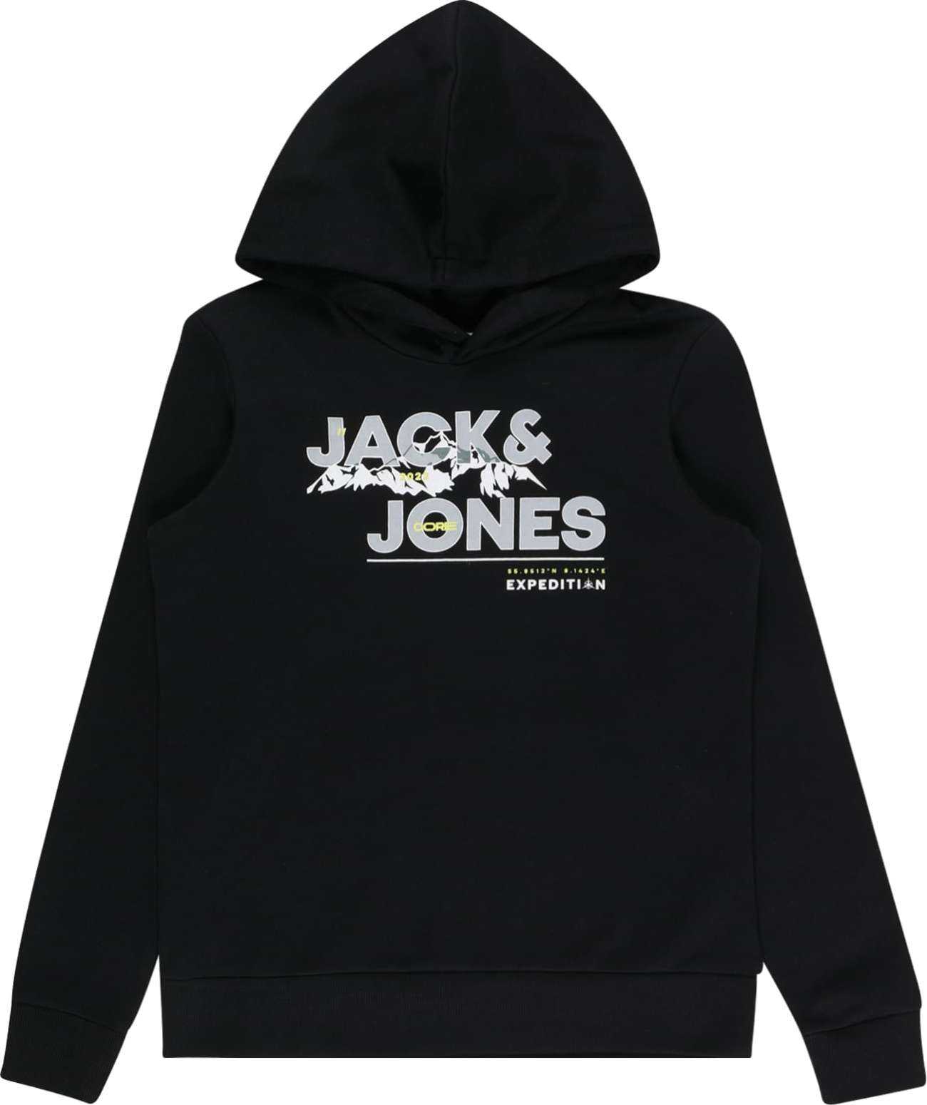 Jack & Jones Junior Mikina žlutá / šedá / černá / bílá