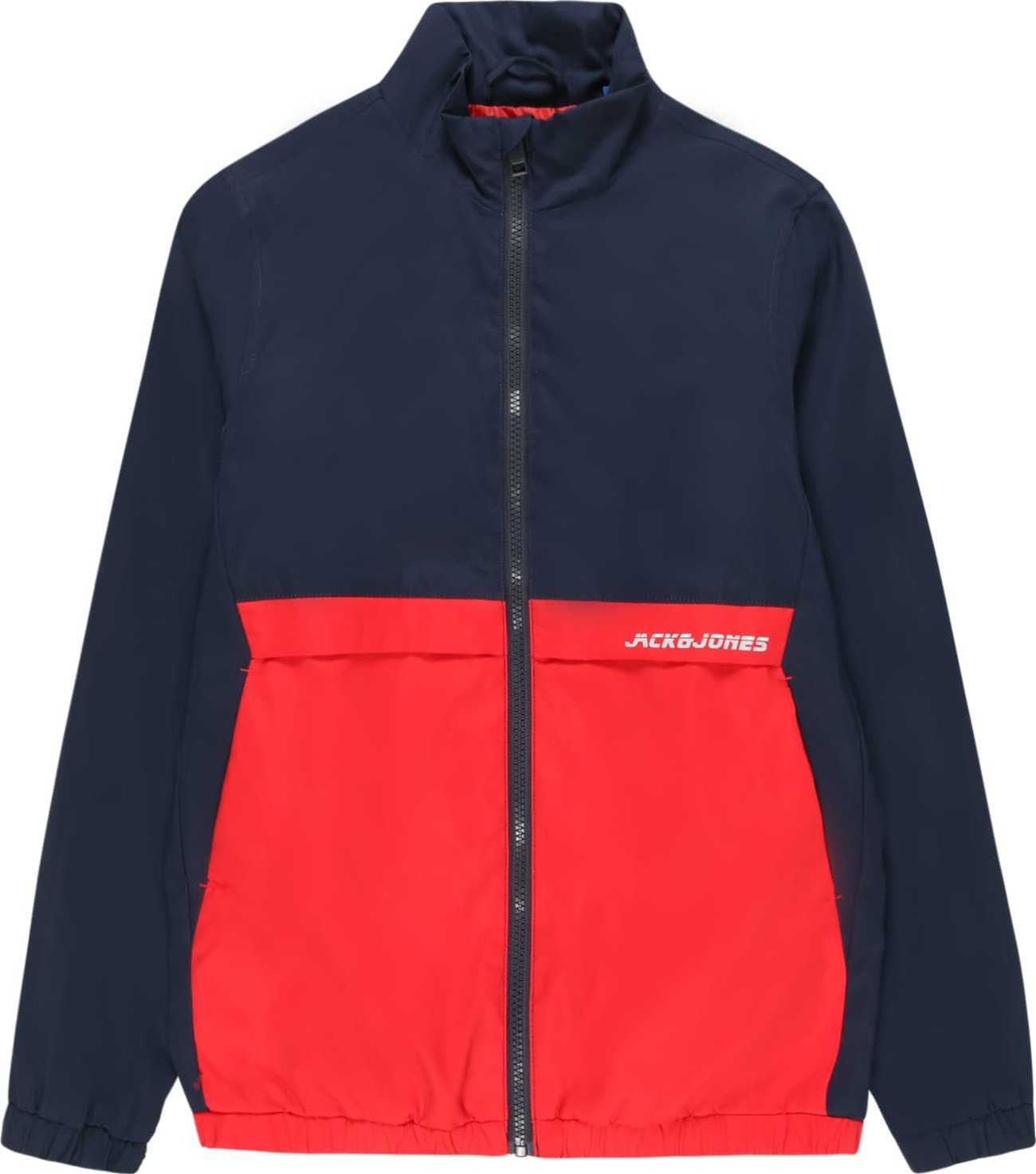 Jack & Jones Junior Přechodná bunda 'BARTON' námořnická modř / červená