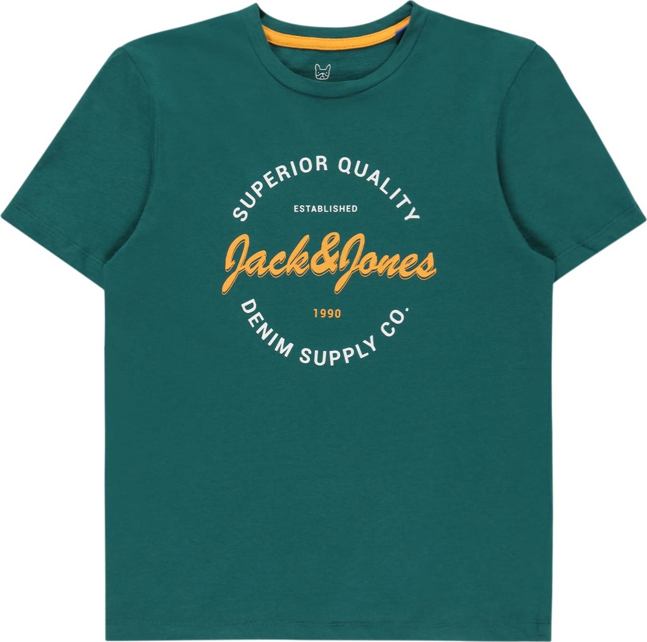 Jack & Jones Junior Tričko 'Andy' medová / smaragdová / bílá