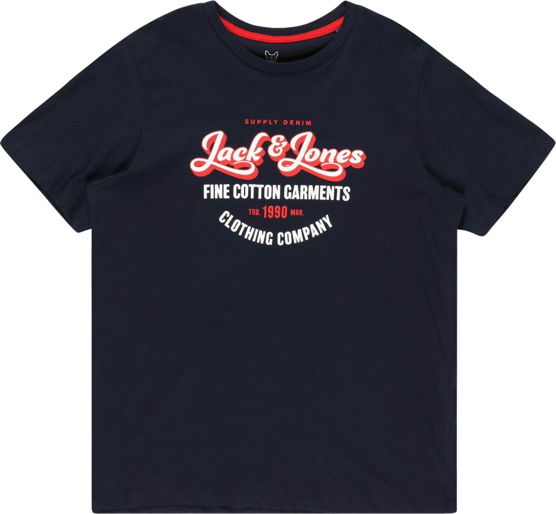 Jack & Jones Junior Tričko 'ANDY' námořnická modř / červená / bílá