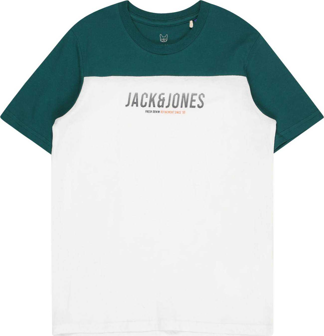 Jack & Jones Junior Tričko 'Dan' tmavě zelená / černá / bílá