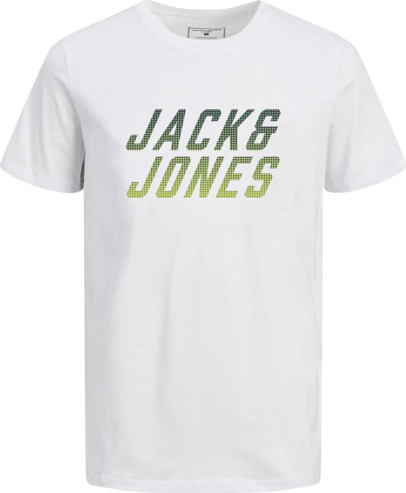 Jack & Jones Junior Tričko 'Haak' světle zelená / tmavě zelená / bílá