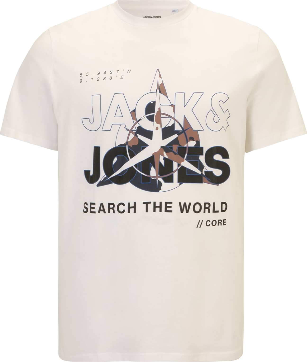Jack & Jones Plus Tričko béžová / černá / bílá