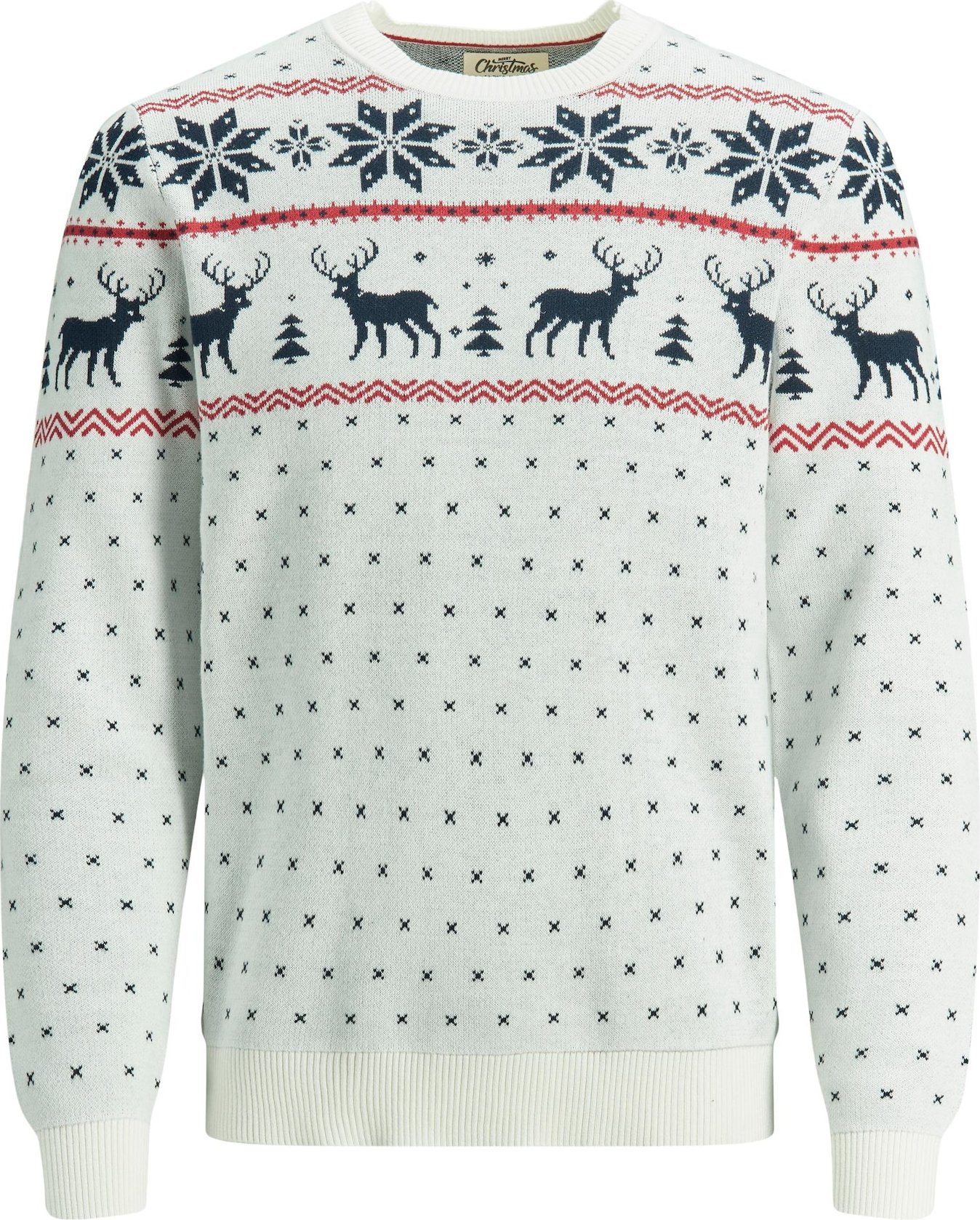 JACK & JONES Svetr námořnická modř / červená / bílá