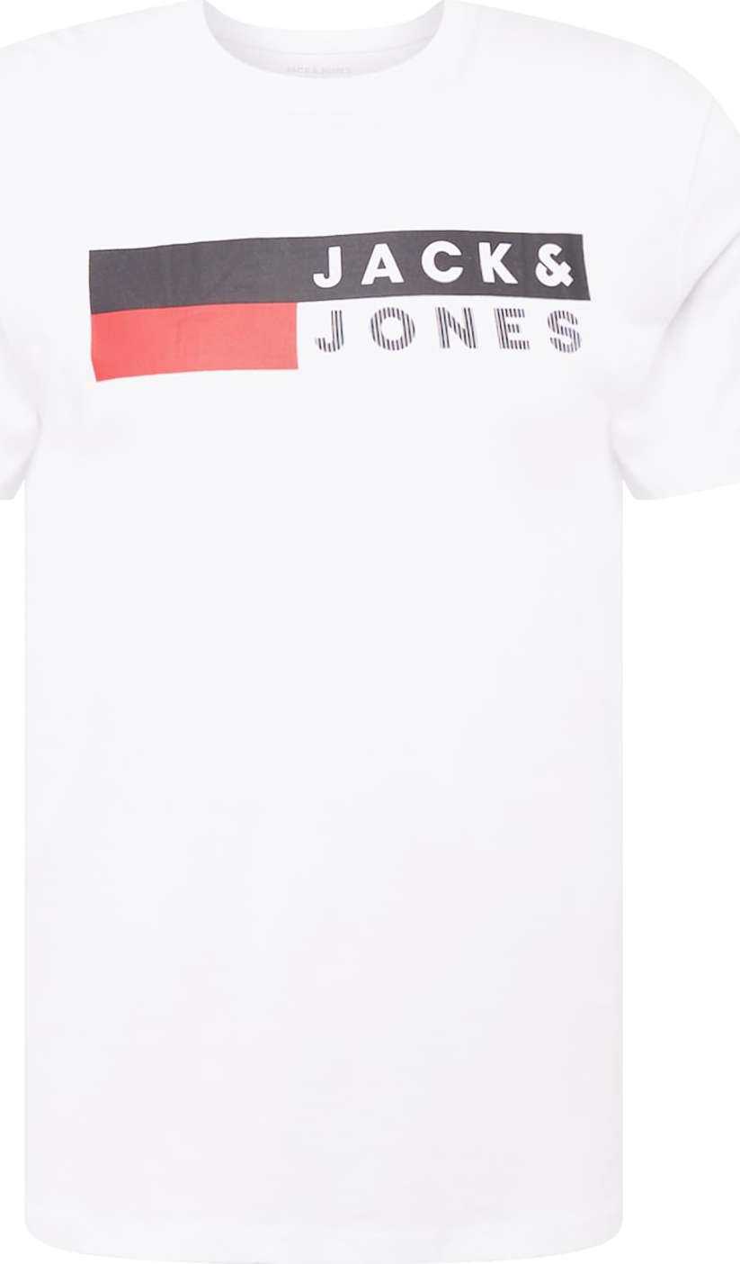 JACK & JONES Tričko červená / černá / bílá