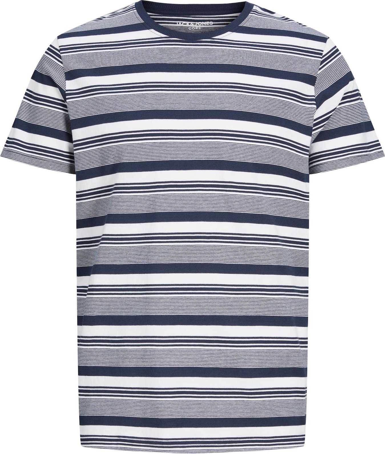 JACK & JONES Tričko 'CHAIN' námořnická modř / bílá