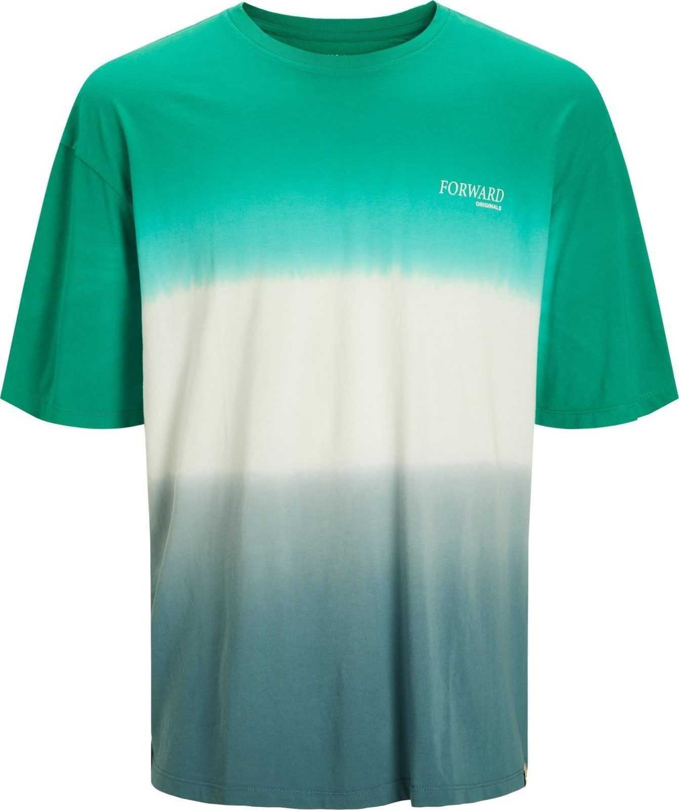 JACK & JONES Tričko 'HEATWAVE' zelená / smaragdová / bílá