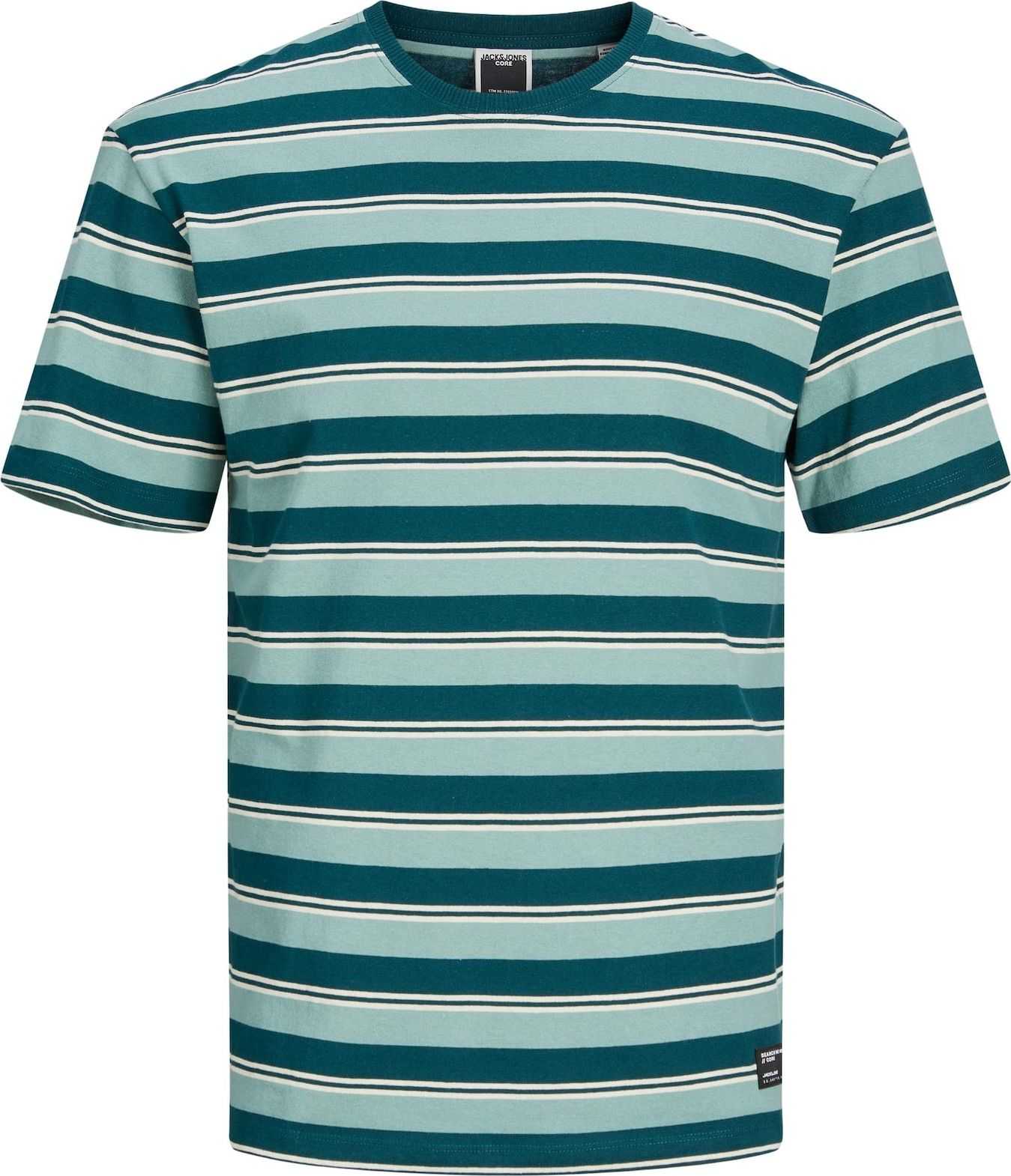 JACK & JONES Tričko 'HUNTER' mátová / tmavě zelená / bílá