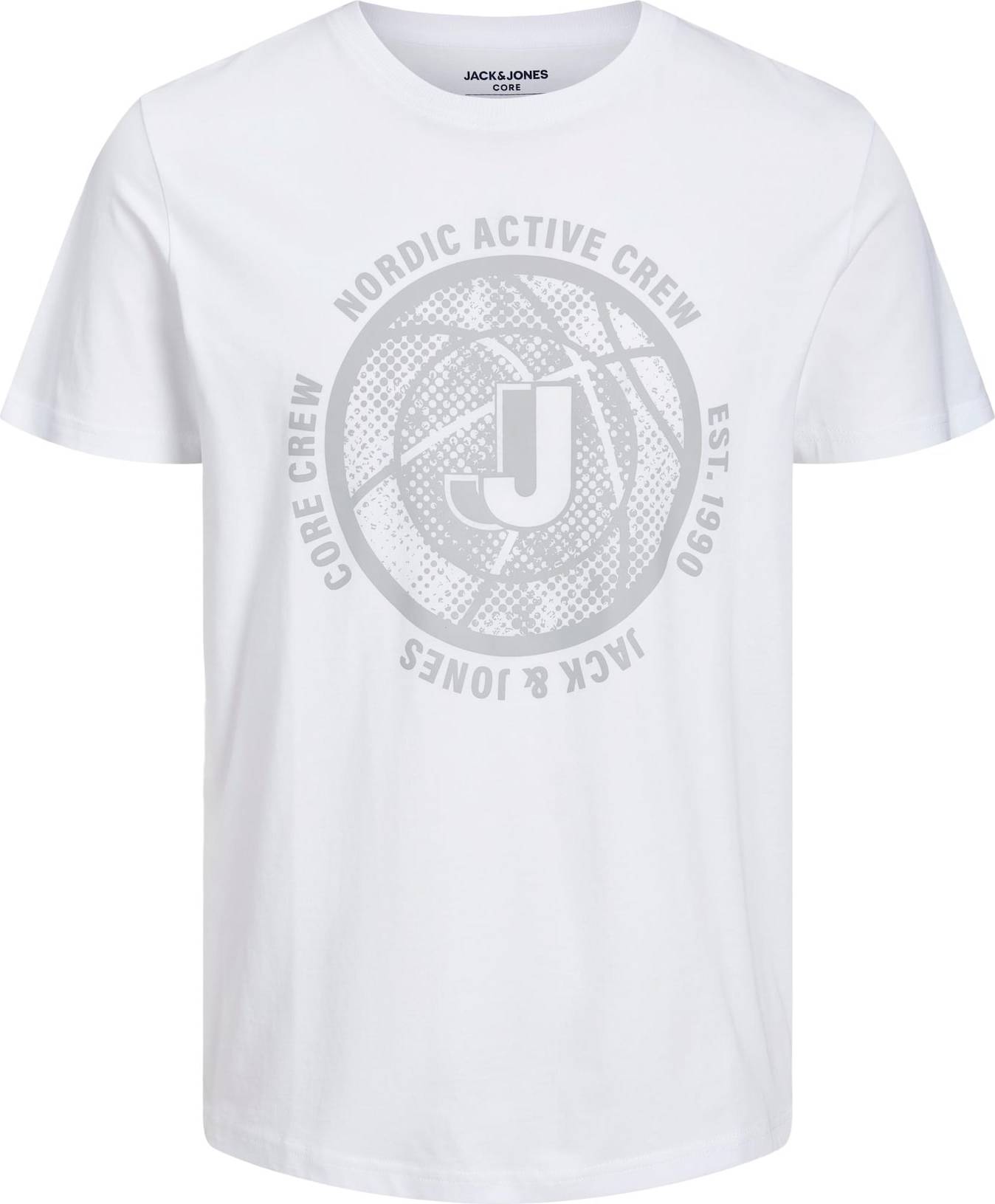 JACK & JONES Tričko šedá / bílá