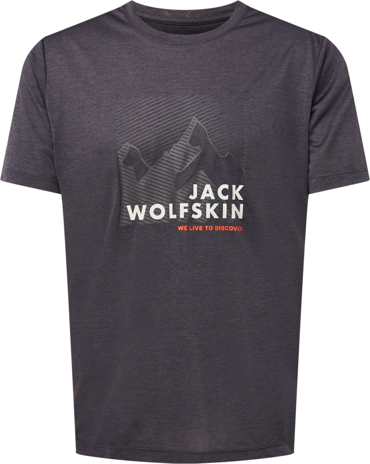 JACK WOLFSKIN Funkční tričko antracitová / oranžová / bílá