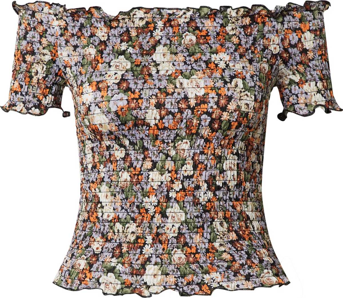 JDY Tričko 'Boa Ann' zelená / oranžová / černá / bílá