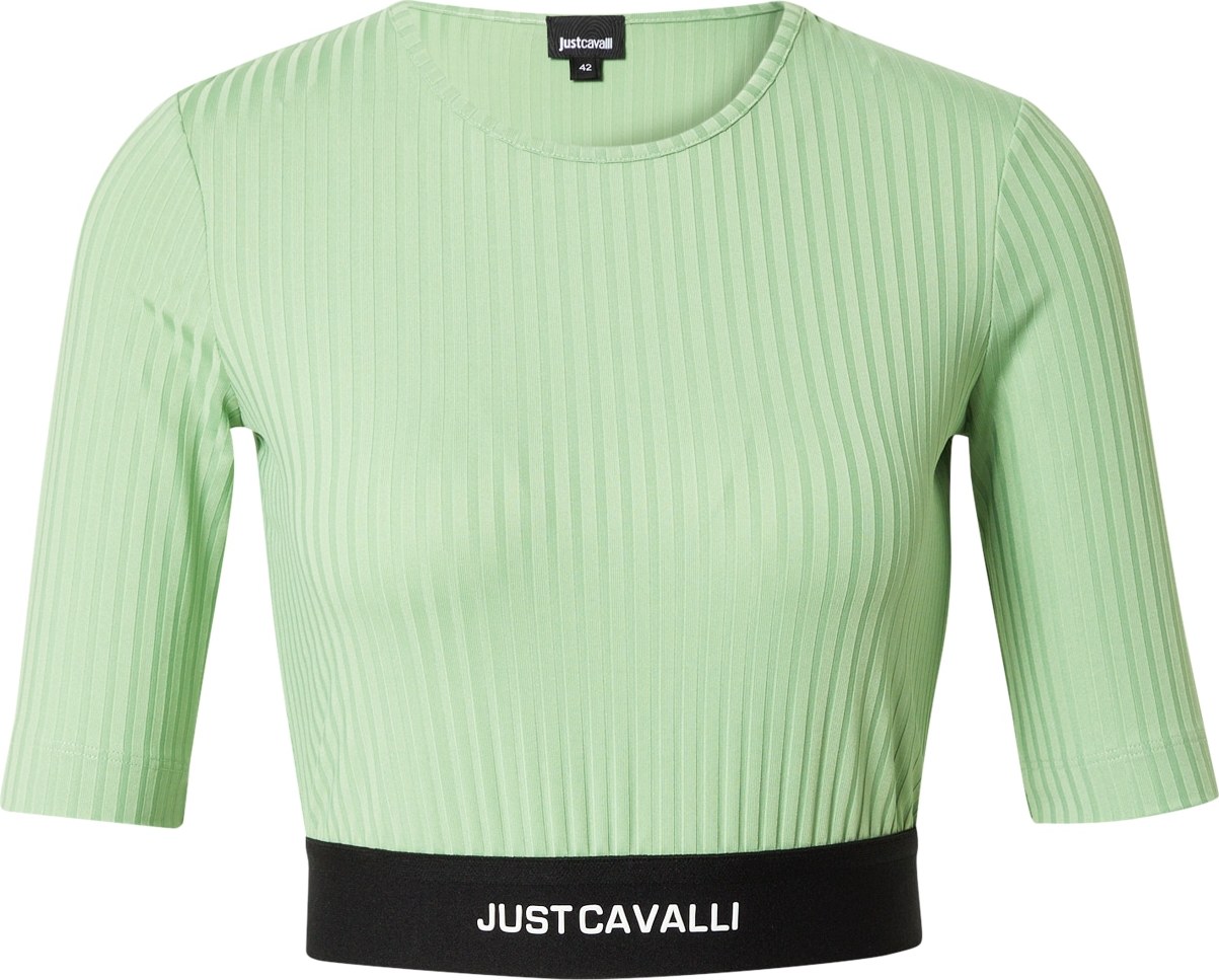 Just Cavalli Tričko světle zelená / černá