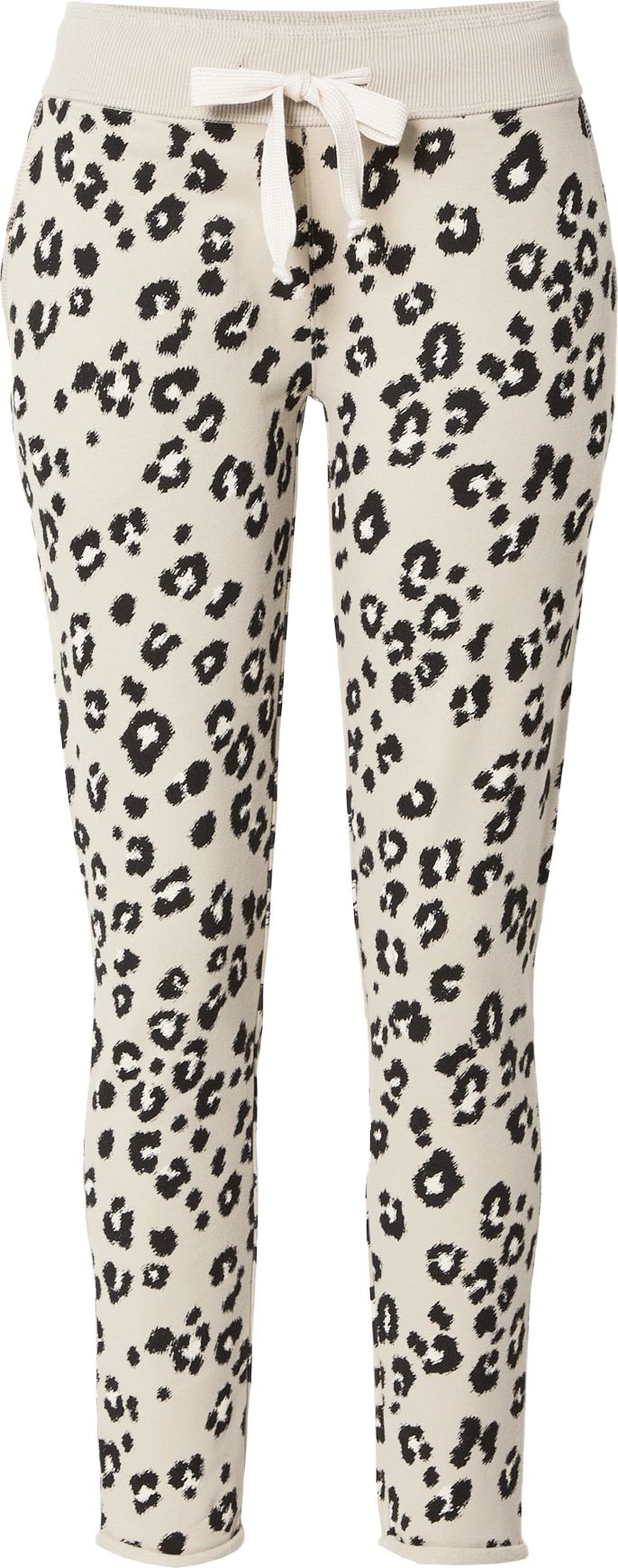 Juvia Kalhoty šedobéžová / černá / bílá