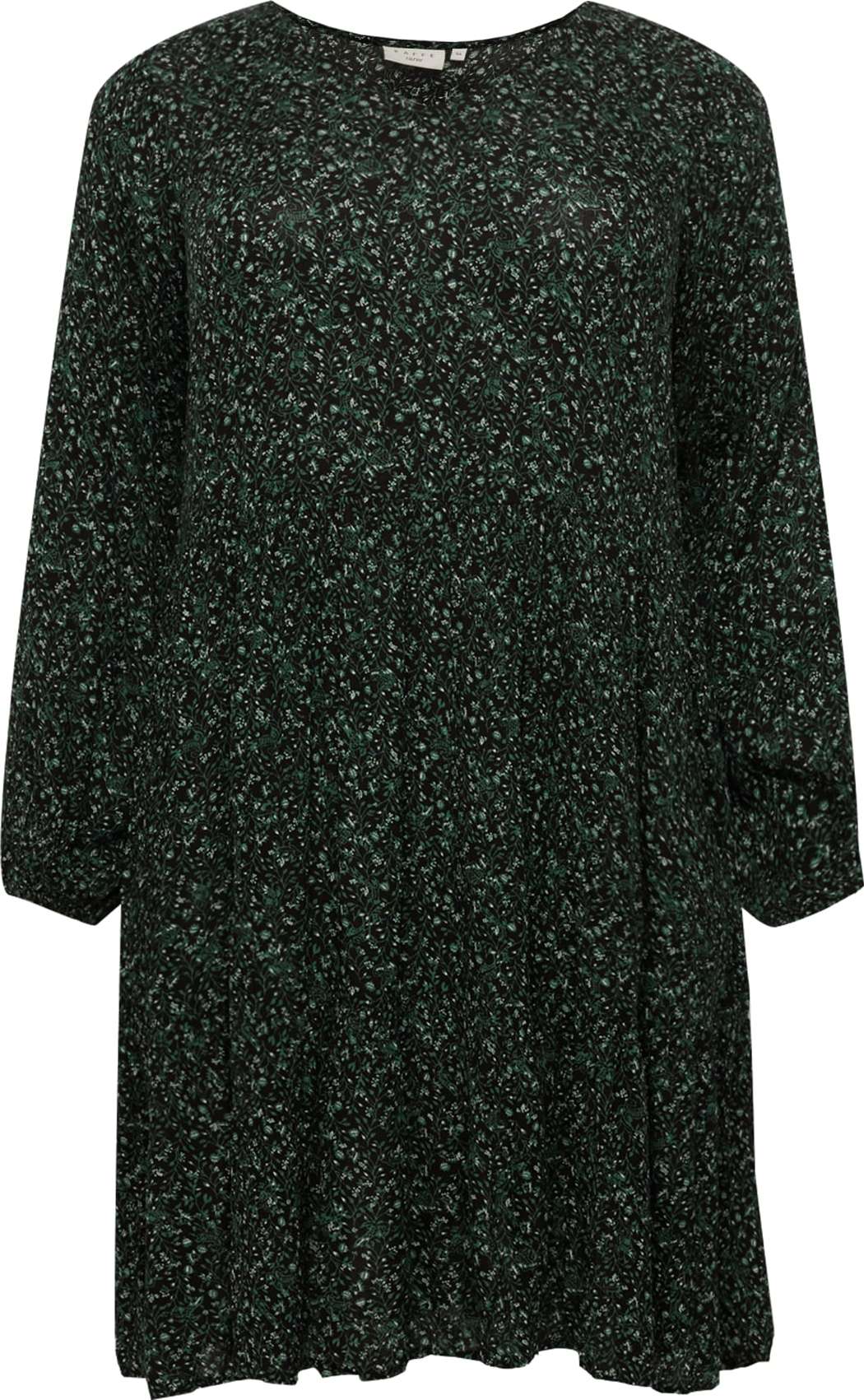 KAFFE CURVE Šaty zelená / černá / bílá