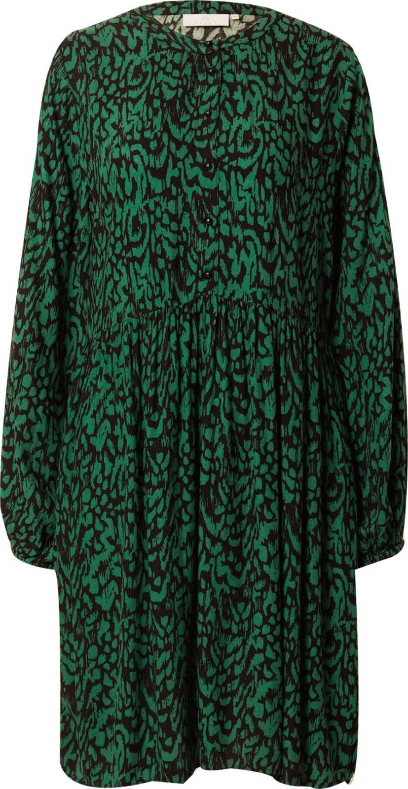 Kaffe Košilové šaty 'Mira' zelená / černá